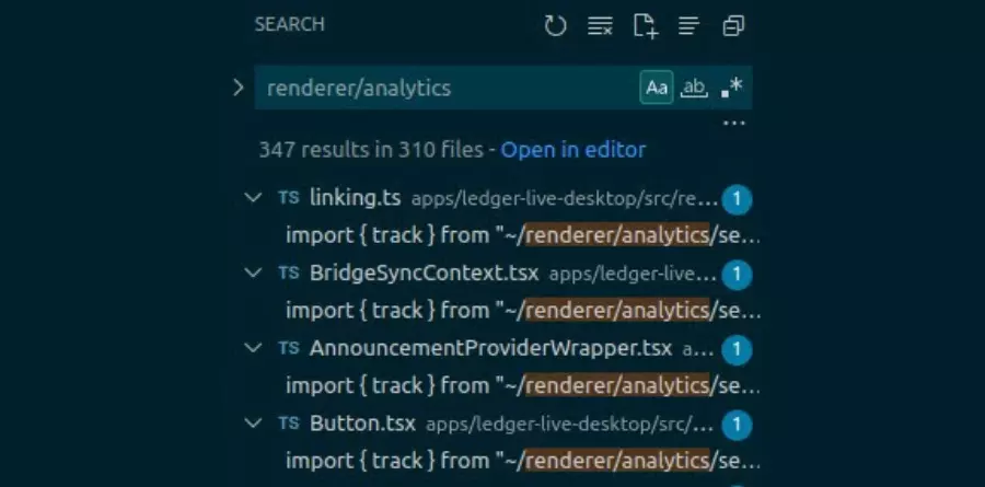 Analisi dell'attività di rete di Ledger Live
