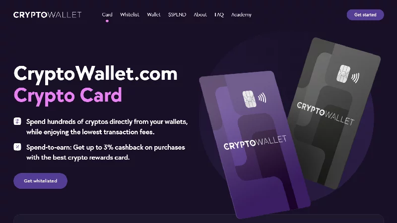 Carta di debito CryptoWallet.com.
