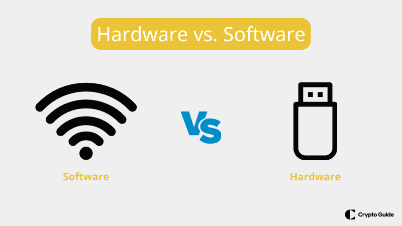 Confronto tra portafogli hardware e portafogli software.
