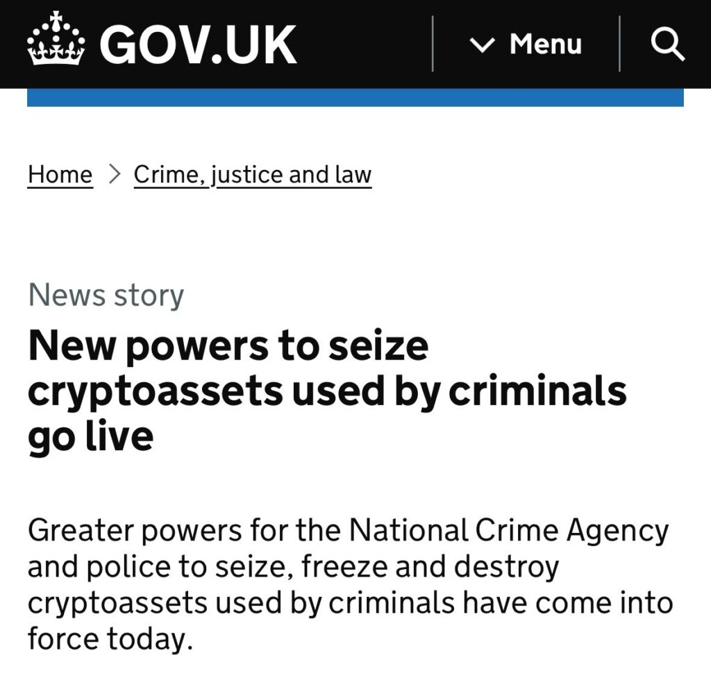Il Regno Unito rafforza i controlli sui crimini legati alle criptovalute
