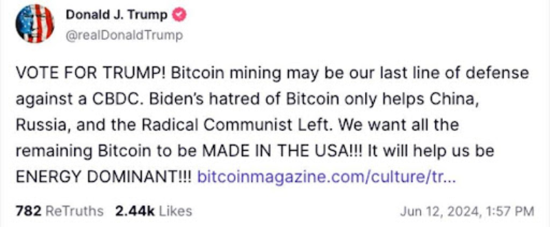 Trump ospita i leader dell'industria mineraria di Bitcoin per promuovere il dominio energetico degli Stati Uniti
