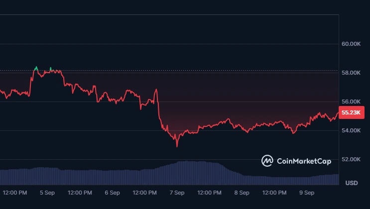 Il-valore-di-Bitcoin-è-sceso-fino-a-$52,850